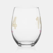 1984 Goud Roze 40e Verjaardag Wijnglas Zonder Voet (Links)