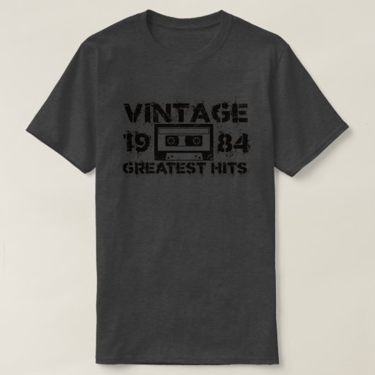 1984 Grootste Hits  Zwart T-shirt (Design voorkant)