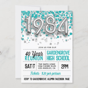 1984 High School College Reunion Uitnodiging