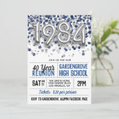 1984 High School College Reunion Uitnodiging (Staand voorkant)