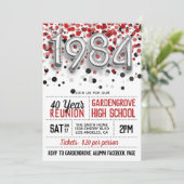 1984 High School College Reunion Uitnodiging (Staand voorkant)