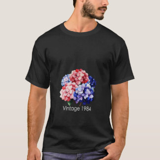  1984 Hydrangea Bloembloem 40e geboortedag T-shirt