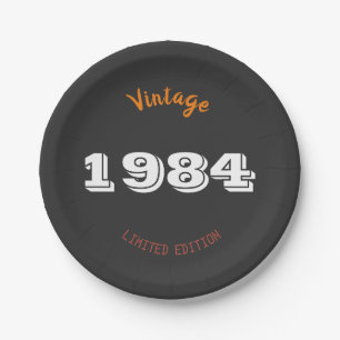  1984 Limited Edition 42e verjaardag Retro Papieren Bordje