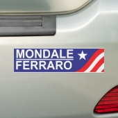 1984 Mondale Ferraro Campaign Bumpersticker (Op auto)