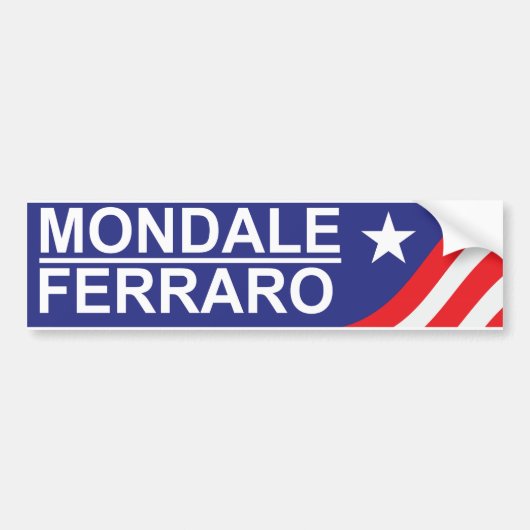 1984 Mondale Ferraro Campaign Bumpersticker (Voorkant)