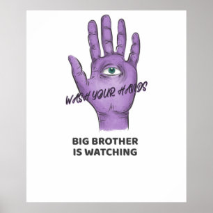 1984 Orwellian Big Brother kijkt u uit Poster