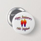 1984 Paar Ronde Button 5,7 Cm (Voorkant /achterkant)