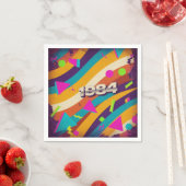 1984 - Retro  jaren '80 Neon geometrisch - Servet (Insitu)