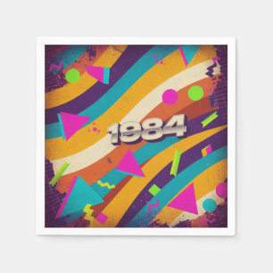 1984 - Retro  jaren '80 Neon geometrisch - Servet