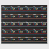 1984 Retro Stripe Custom Age - Jaar Cadeaupapier (Vlak)