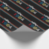 1984 Retro Stripe Custom Age - Jaar Cadeaupapier (Hoek)