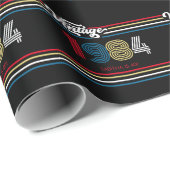 1984 Retro Stripe Custom Age - Jaar Cadeaupapier (Rol Hoek)