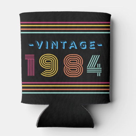 1984  Retro Stripe Neon Bright Blikjeskoeler (Achterkant)