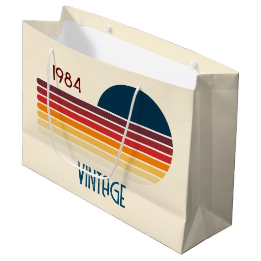 1984 Retro Stripe Sun Groot Cadeauzakje (Voorkant Gekanteld)