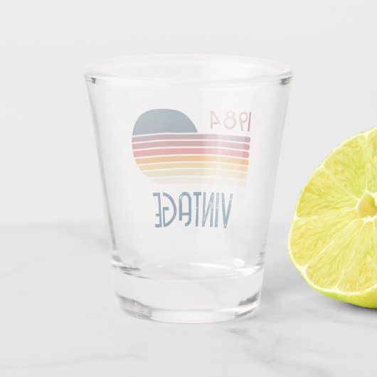  1984 Retro Stripe Sun Shot Glas (Achterkant)