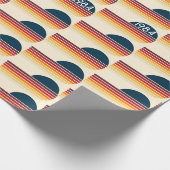 1984 Retro Stripe zo 40e verjaardag Cadeaupapier (Hoek)