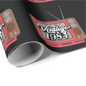 1984 Retro Televisie 40e Verjaardag Cadeaupapier (Rol Hoek)