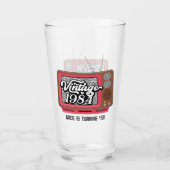 1984 Retro Televisie 40e Verjaardag Glas (Achterkant)