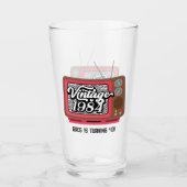 1984 Retro Televisie 40e Verjaardag Glas (Voorkant)