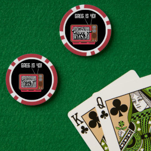 1984 Retro  Televisie 40e Verjaardag Poker Chips