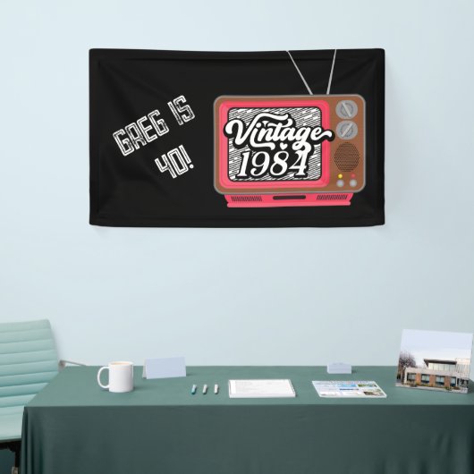 1984 Retro  Televisie 40e Verjaardag Spandoek (Beurs)