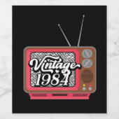 1984 Retro Televisie 40e Verjaardag Wijn Etiket (Enkel label)
