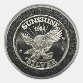 1984 Subshine Mint .999 Silver Round  Ronde Sticker (Voorkant)