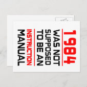 1984 was niet bedoeld als een handleiding voor de  briefkaart (Voorkant / Achterkant)
