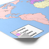 1984 Wereldkaart met sleutel Poster (Hoek)