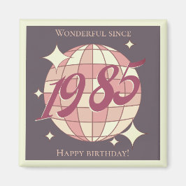  1985 39e verjaardag retro paarse magneet