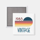 1985 40e verjaardag Retro Rainbow Stripe Zon Magneet (Voorkant / Achterkant)