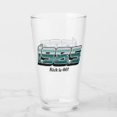 1985 40e verjaardag Retro Stripe Retro Font 80s Glas (Achterkant)