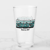 1985 40e verjaardag Retro Stripe Retro Font 80s Glas (Voorkant)