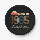 1985  40ste verjaardag papieren bordje (Voorkant)