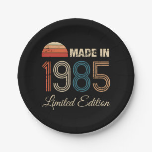 1985 40ste verjaardag papieren bordje