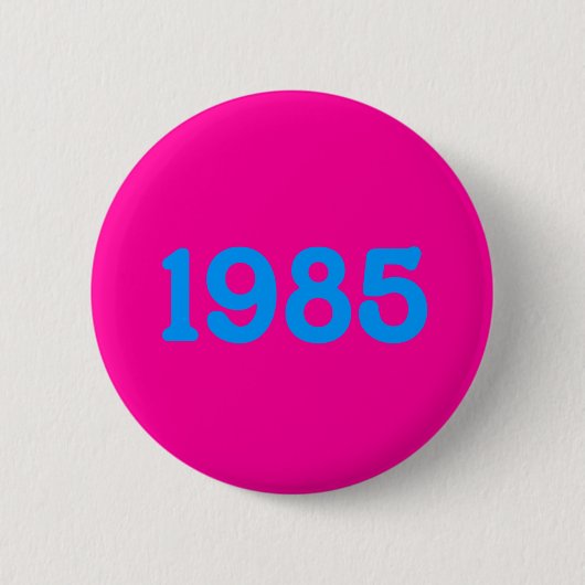 1985 80s thema knop ronde button 5,7 cm (Voorkant)
