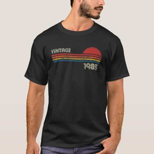 1985 Borst Stripe Verjaardag T-shirt (Voorkant)