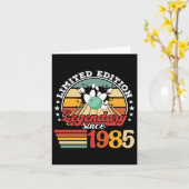 1985 Bowling Byll Birthda Verjaardag Kaart (Gele Bloem)