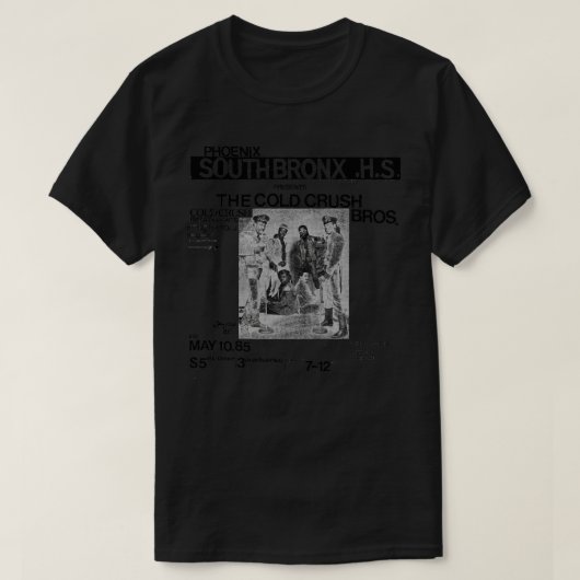 1985 Cold Crush Brothers Flyer T-shirt (Design voorkant)