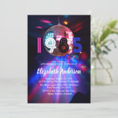 1985 Disco Ball 40e verjaardag Uitnodiging (Staand voorkant)