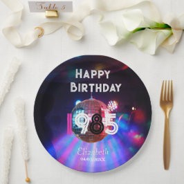 1985 Disco Ball 40e verjaardag Uitnodiging Papieren Bordje