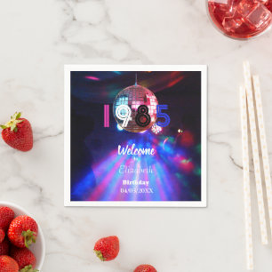 1985 Disco Ball 40e verjaardag Uitnodiging Servet