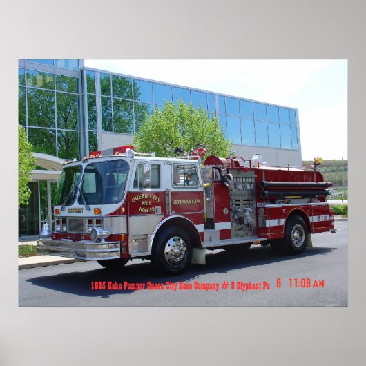 1985 Hahn Firetruck Poster (Voorkant)