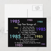 1985 liedjes briefkaart (Voorkant / Achterkant)