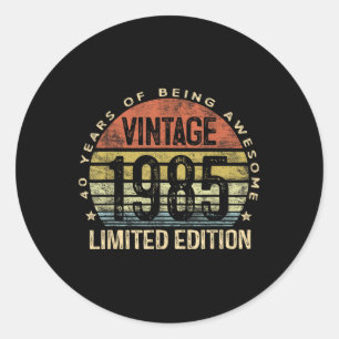 1985 Limited Edition 40-jaar-oude geschenken 40t Ronde Sticker
