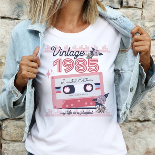  1985 Limited Edition Music Cassette Retro T-shirt