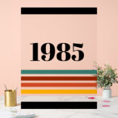 1985 Retro Stripe  Acryl Bord (Huwelijk)