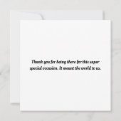 1985 Retro Stripe Blauwgroen 40e bedankkaart Kaart (Achterkant)