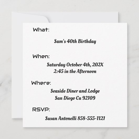 1985 Retro Stripe Blauwgroen Kaart (Achterkant)