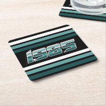 1985 Retro Stripe Blauwgroen